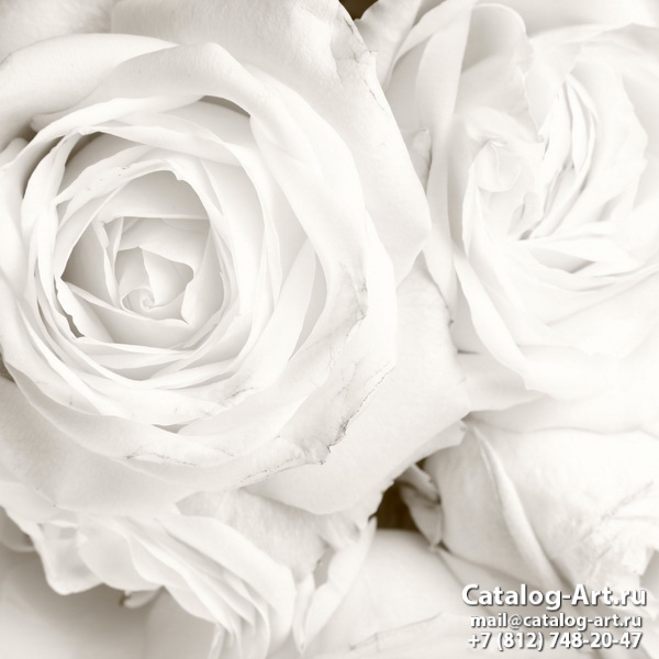 Натяжные потолки с фотопечатью - Белые розы 43